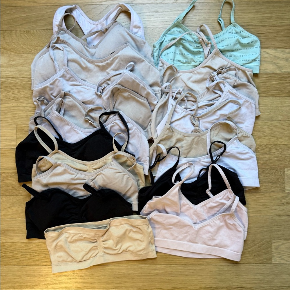 Training Bras Bundle lined & unlined 20 items size M & L pull overs no clasps